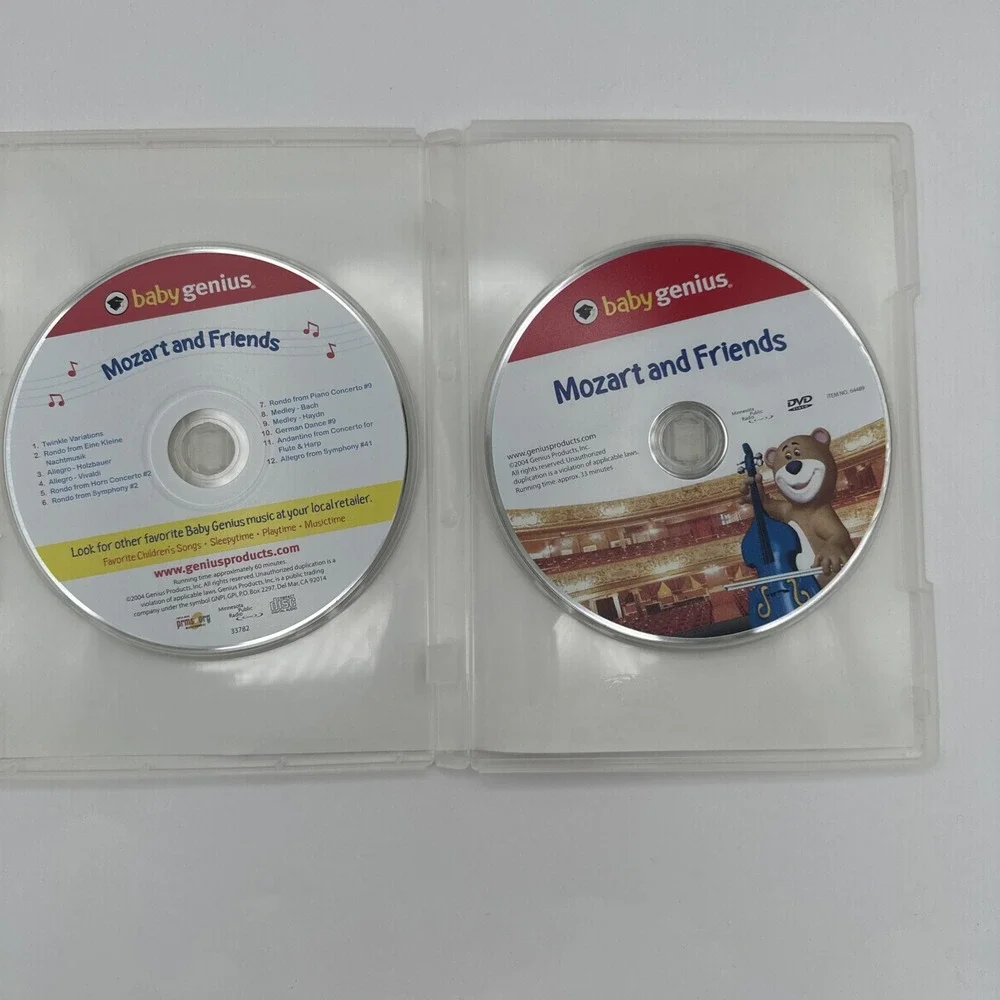 Baby Genius LOT OF 4 DVD's Nursery,‎ The Four Seasons,Favorite Songs, Mozart